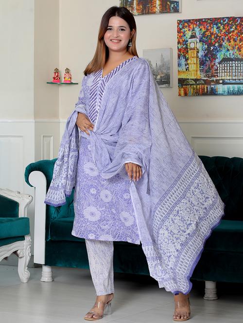 blue cotton kurta pant  set - 21483319 - Very Small Image - 1