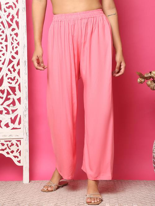 Women Solid Rayon Straight Palazzo - 21483491 - Very Small Image - 1