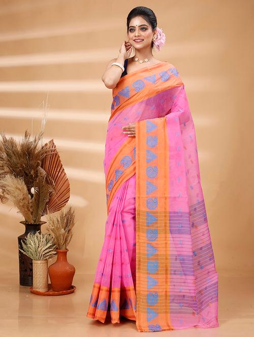 women self design tant saree - 21483521 - Very Small Image - 1