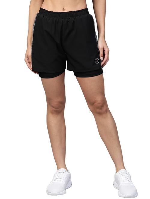 women dark grey polyester sports shorts  - 21483971 - Very Small Image - 1