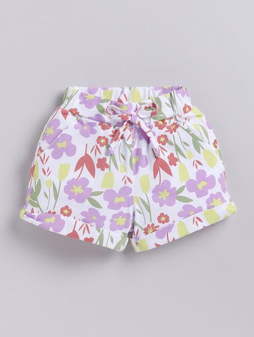 kids white printed cotton shorts  - 21484494 - Very Small Image - 1