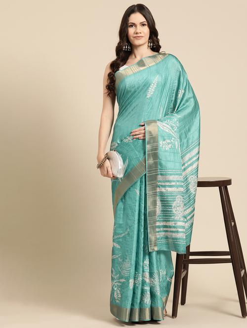 women printed bordered saree - 21485559 - Very Small Image - 1