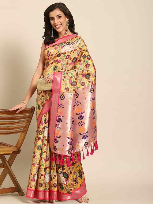 women printed bordered saree - 21485750 - Very Small Image - 1