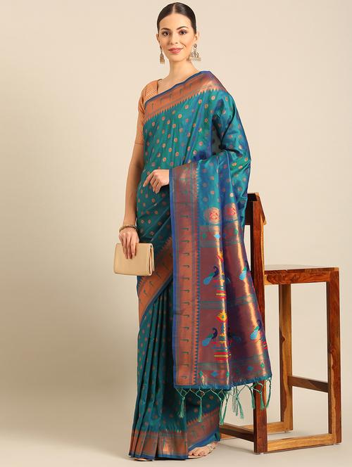 women self design banarasi saree with blouse - 21486253 - Very Small Image - 1