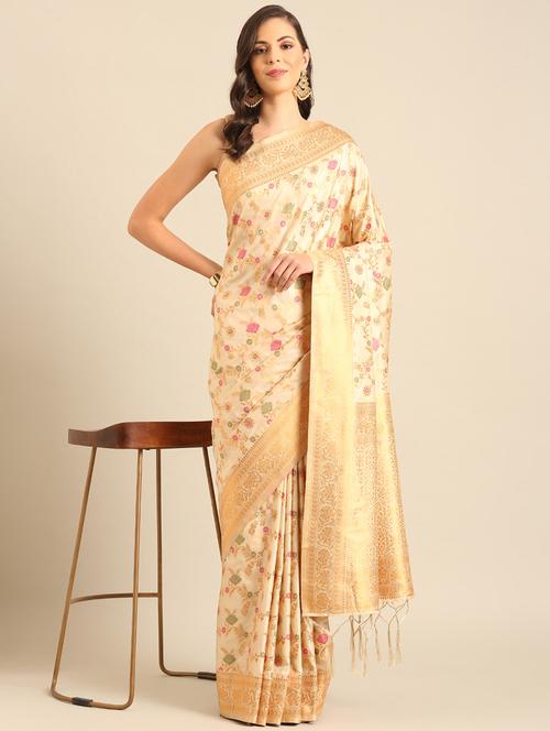 women self design banarasi saree with blouse - 21486254 - Very Small Image - 1
