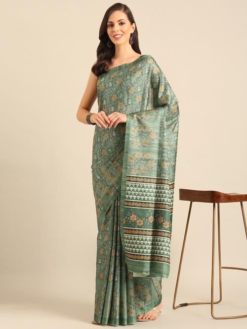 women printed saree with blouse - 21486258 - Very Small Image - 1