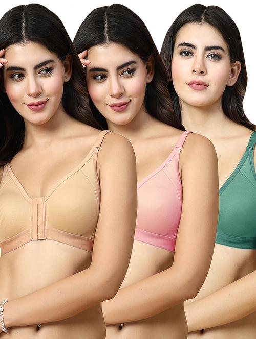 women pack of 3 solid t-shirt bra - 21486327 - Very Small Image - 1