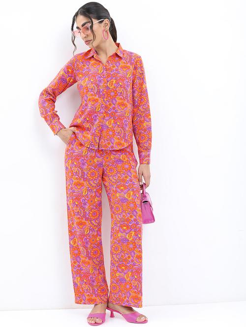 Women Purple Polyester Shirt And Trouser Co-ord Set - 21486405 - Very Small Image - 1