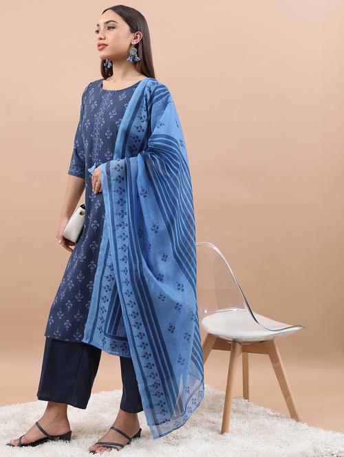 women floral kurta palazzo set with dupatta - 21486483 - Very Small Image - 1