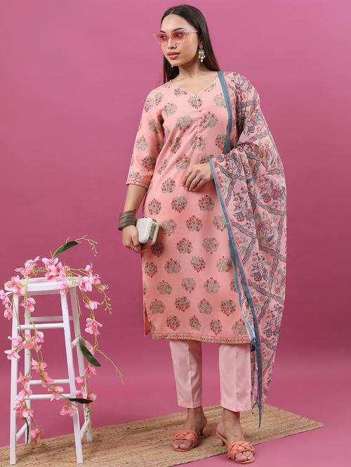women floral kurta pant set with dupatta - 21486495 - Very Small Image - 1
