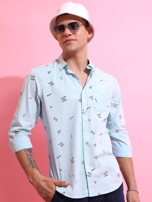 men collared printed casual shirt - 21486803 - Very Small Image - 1