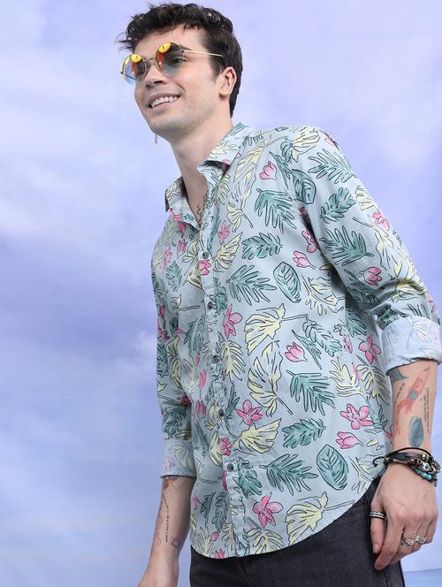 men collared printed casual shirt - 21486817 - Very Small Image - 1