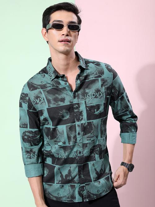 Men Collared Printed Casual Shirt - 21486849 - Very Small Image - 1
