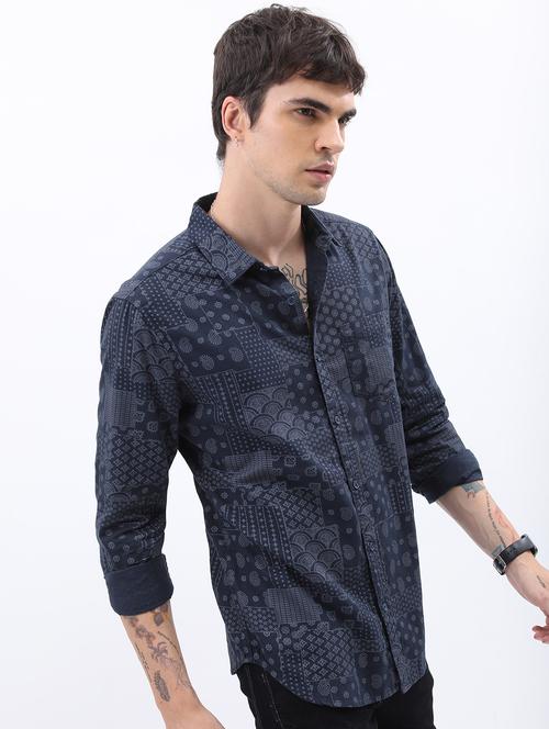 men collared printed casual shirt - 21486854 - Very Small Image - 1