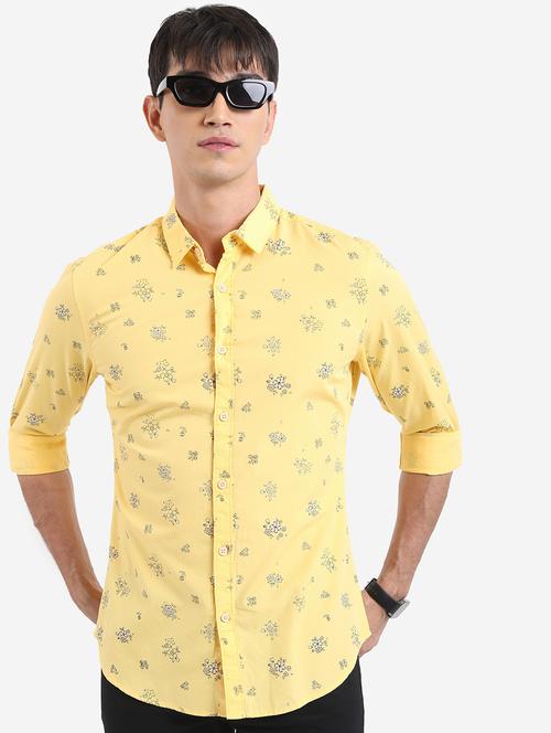 men yellow collared neck casual shirts - 21486878 - Very Small Image - 1