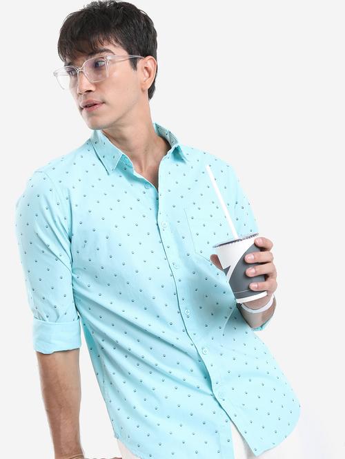 men light blue collared neck casual shirts - 21486883 - Very Small Image - 1