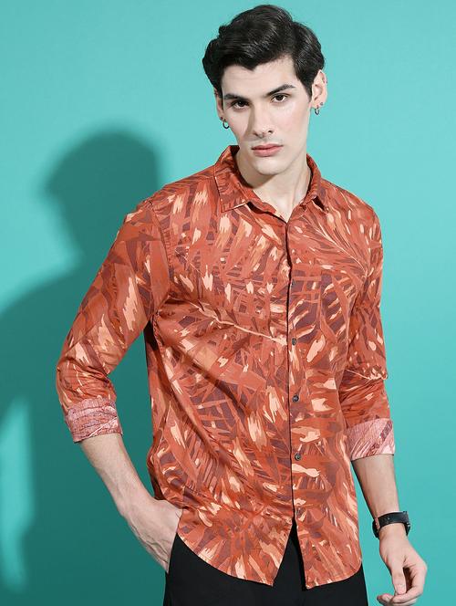 men brown collared neck casual shirts - 21486927 - Very Small Image - 1