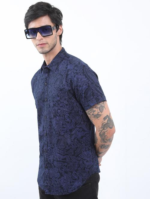men short sleeved printed casual shirt - 21486969 - Very Small Image - 1