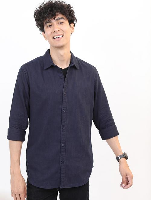 men solid collared casual shirt - 21486990 - Very Small Image - 1