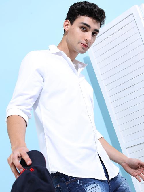 men solid collared casual wear shirt - 21487088 - Very Small Image - 1