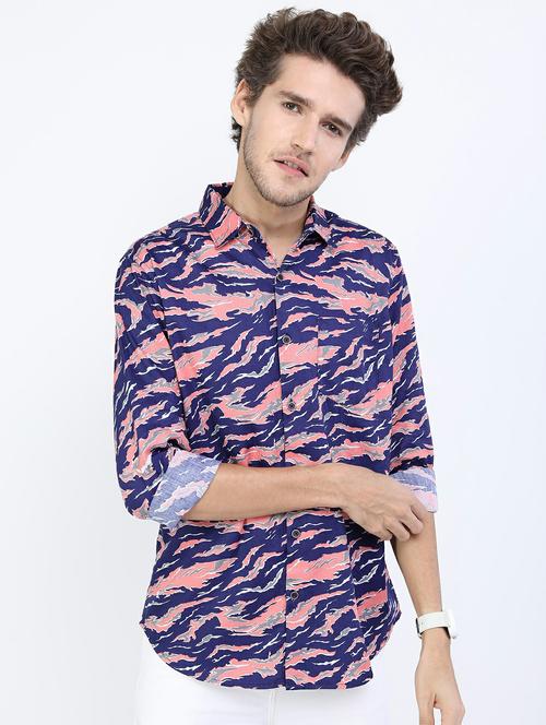 men collared printed casual shirt - 21487113 - Very Small Image - 1