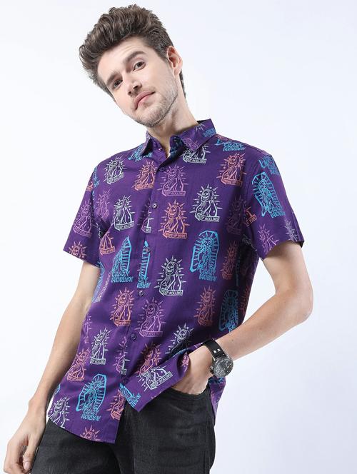 men collared printed casual shirt - 21487144 - Very Small Image - 1