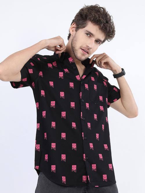 men collared printed casual shirt - 21487150 - Very Small Image - 1