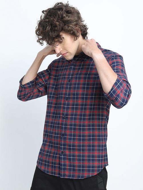 men collared checks casual shirt - 21487553 - Very Small Image - 1