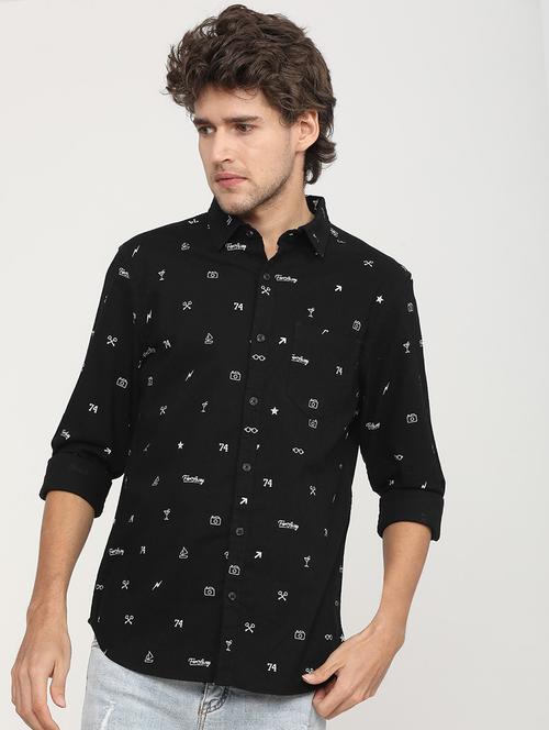 men collared printed casual shirt - 21487607 - Very Small Image - 1