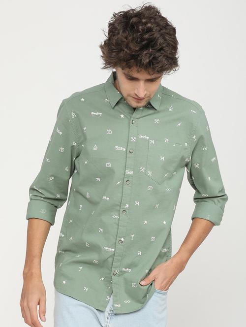 men collared printed casual shirt - 21487608 - Very Small Image - 1