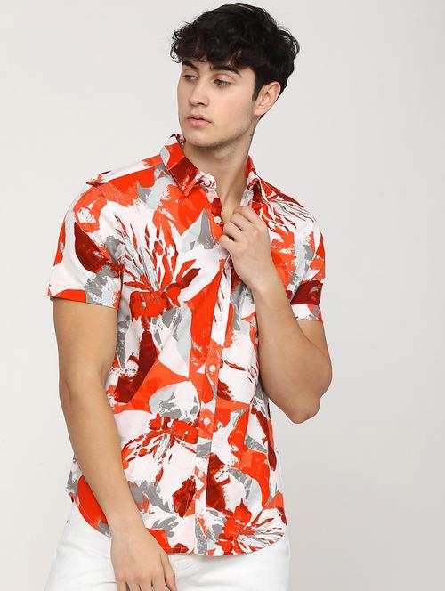 men collared printed casual shirt - 21487624 - Very Small Image - 1