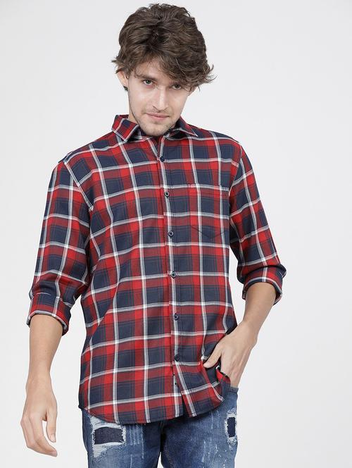 men checkered long sleeve casual shirts - 21487781 - Very Small Image - 1