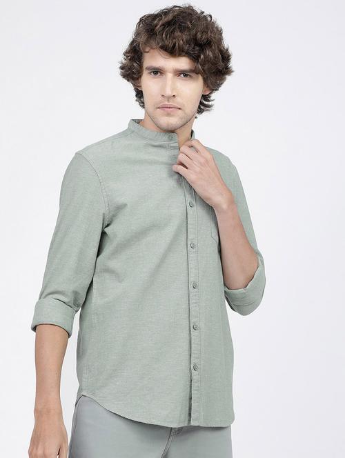 men long sleeved solid casual shirt - 21487795 - Very Small Image - 1
