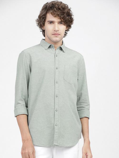 men solid collared casual wear shirt - 21487809 - Very Small Image - 1