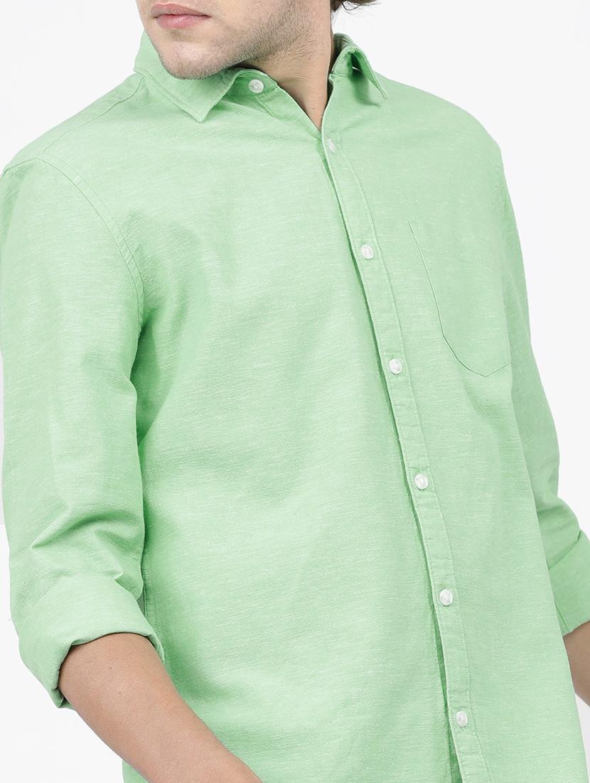 men solid collared casual wear shirt - 21487823 - Standard Image - 5