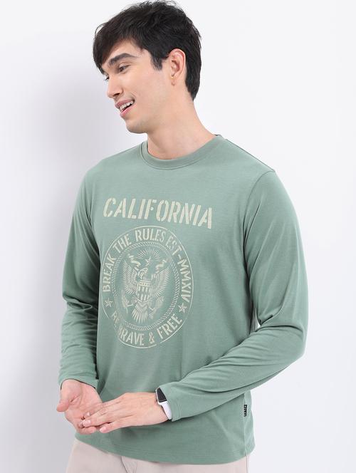 men round neck front print t-shirt - 21487973 - Very Small Image - 1