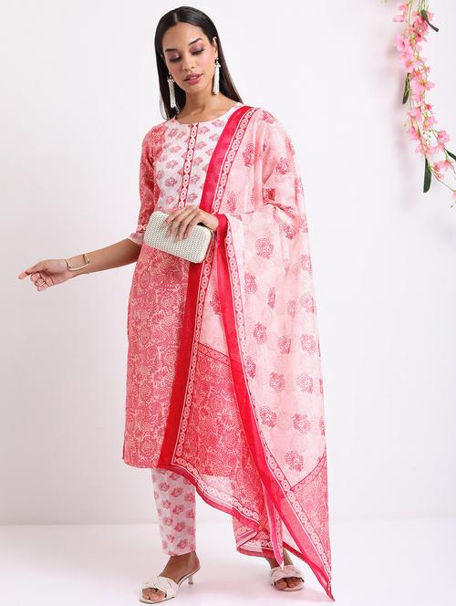 women pink kurta pant set with dupatta - 21488154 - Very Small Image - 1