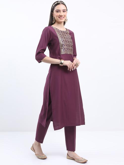 women self design kurta pant set with dupatta - 21488209 - Very Small Image - 1