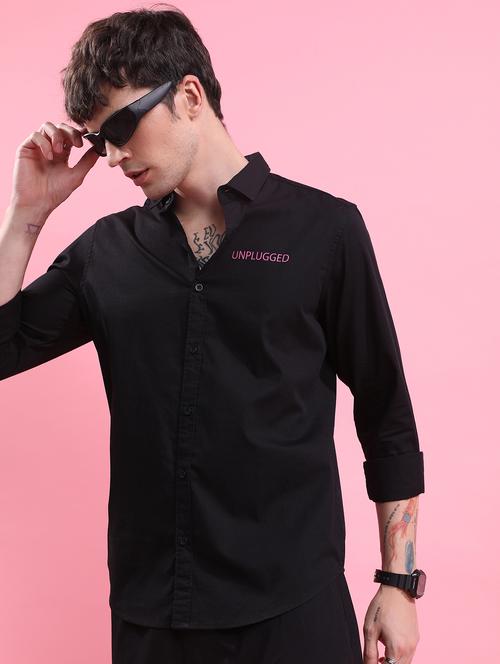 men black cotton regular casual shirt - 21488462 - Very Small Image - 1