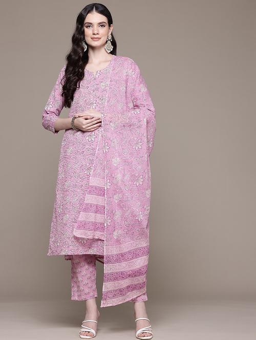 women printed kurta pant set with dupatta - 21489091 - Very Small Image - 1