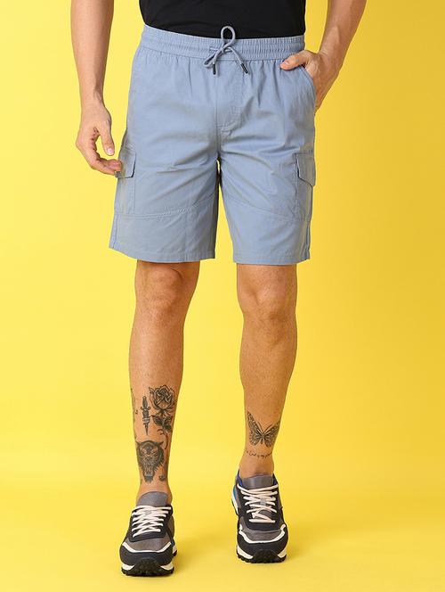 men light blue solid shorts - 21489974 - Very Small Image - 1