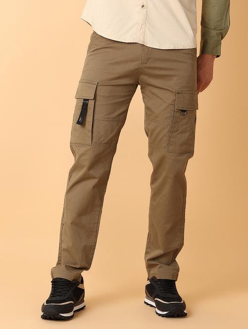 men solids mid rise cargos - 21489985 - Very Small Image - 1