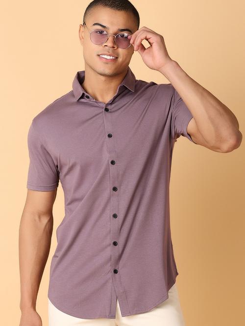 men solids short sleeves casual shirt - 21490081 - Very Small Image - 1