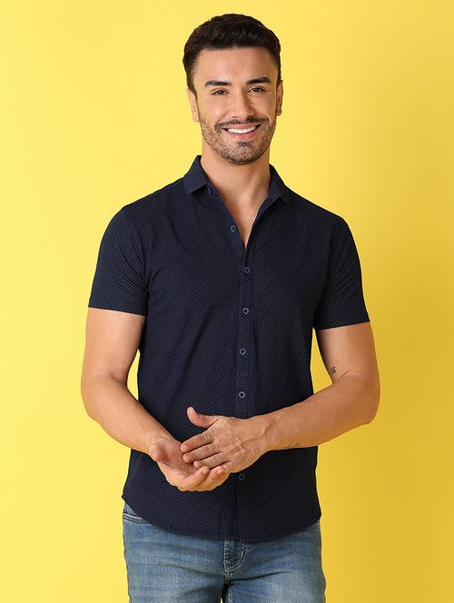 men printed short sleeves casual shirt - 21490111 - Very Small Image - 1