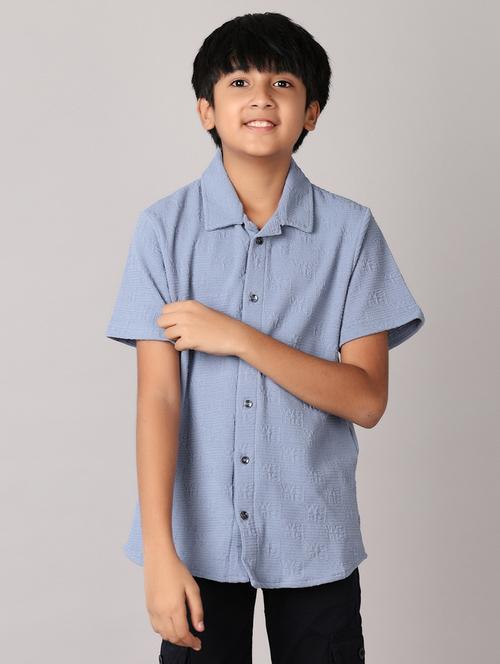 boys blue solid shirt - 21490149 - Very Small Image - 1