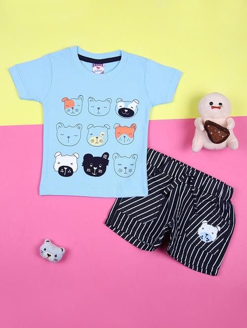 Boy Printed T-shirt And Short Set - 21490977 - Very Small Image - 1