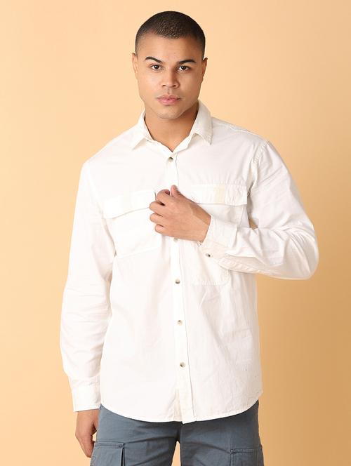 men solid collared long sleeves casual shirt - 21491023 - Very Small Image - 1