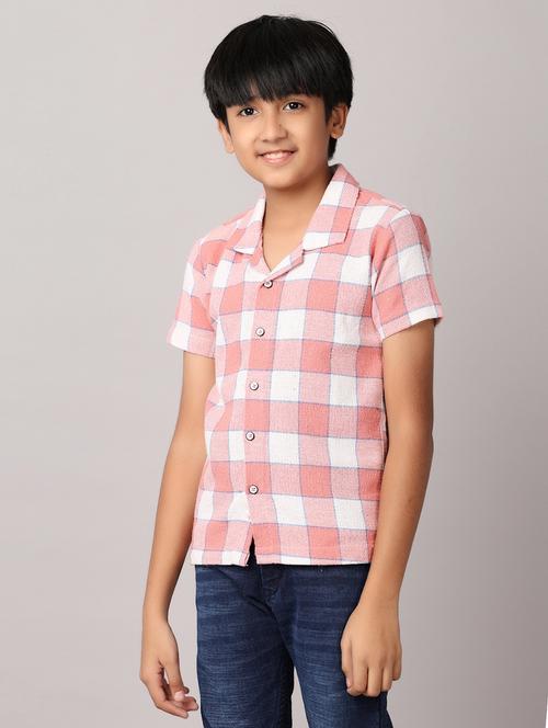 boys peach cotton shirt - 21491087 - Very Small Image - 1
