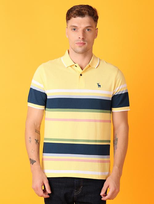 men short sleeve stripes polo t-shirt - 21491347 - Very Small Image - 1