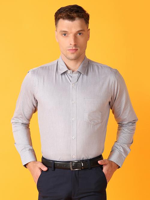 men grey cotton formal shirt - 21491489 - Very Small Image - 1